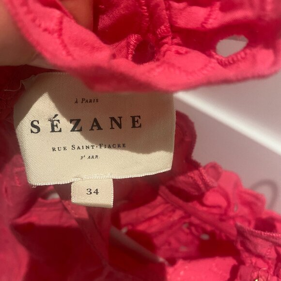 Sezane Louisah blouse - Fuchsia colour EUC - Picture 3 of 9